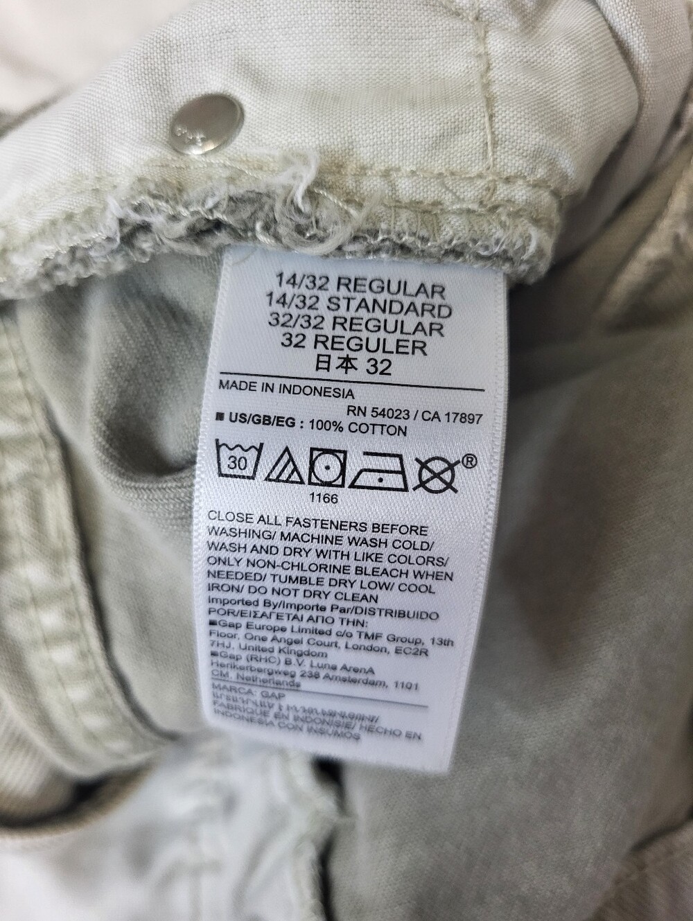 GAP Wide Leg High-Rise Jeans in Faded Light Gray Size 14 32R S - Picture 15 of 16